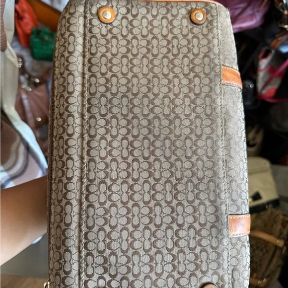 Coach 2004 monogram Brown Leather Accent Large Train Case Bag/ Boston - Picture 8 of 17